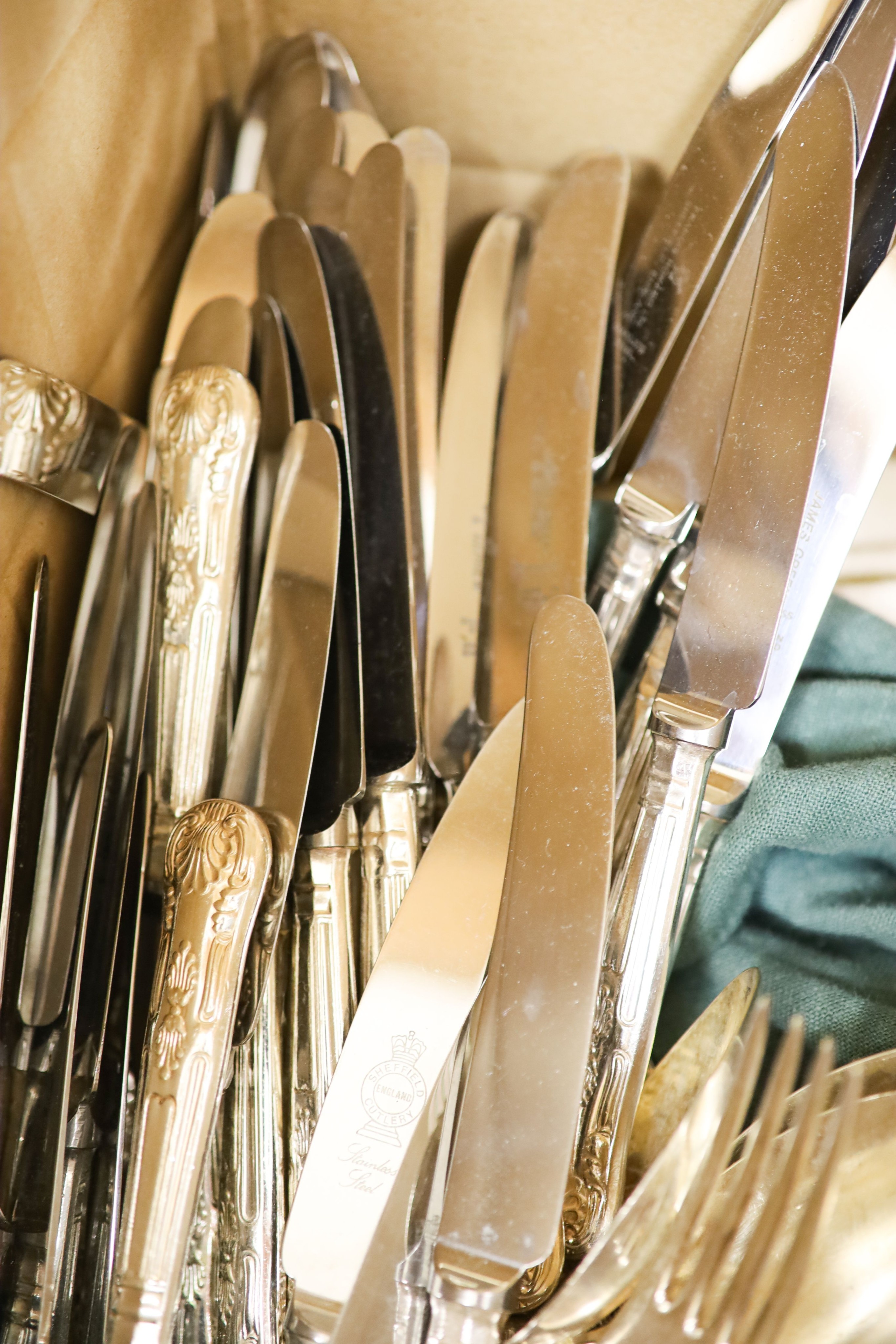 A part canteen of plated Kings pattern cutlery